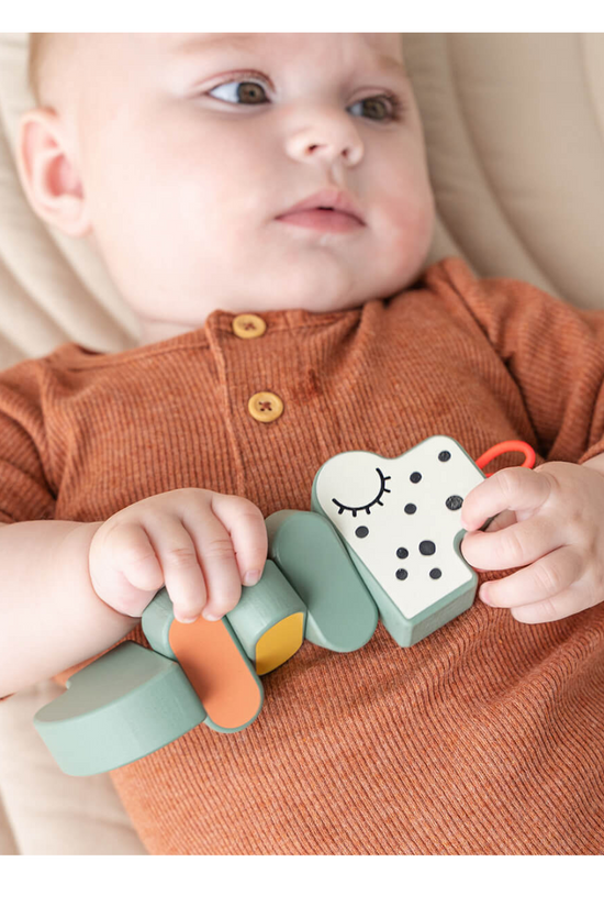 JUGUETE ARTICULADO DE MADERA CROCO VERDE  DONE BY DEER