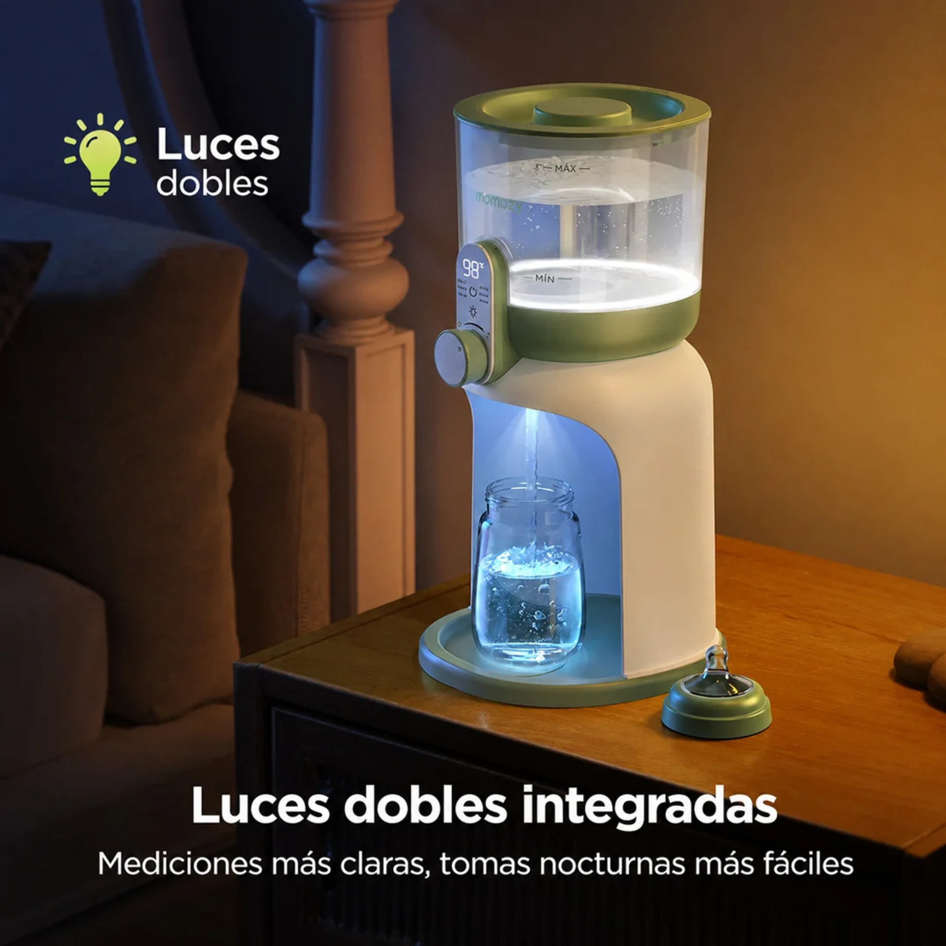 Dispensador y Calentador de Agua para Mamadera Momcozy