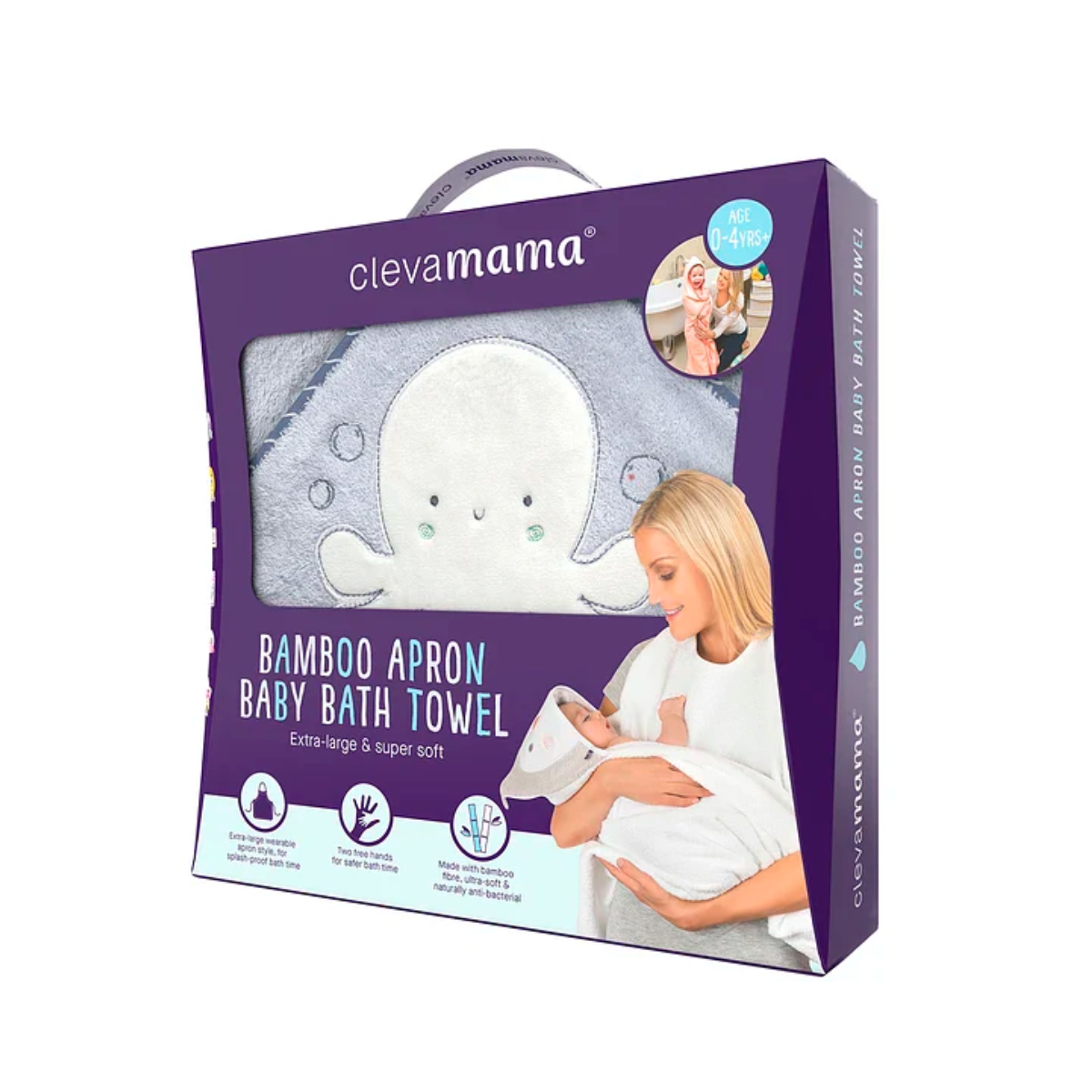 TOALLA DELANTAL BABMBÚ CELESTE  CLEVAMAMA