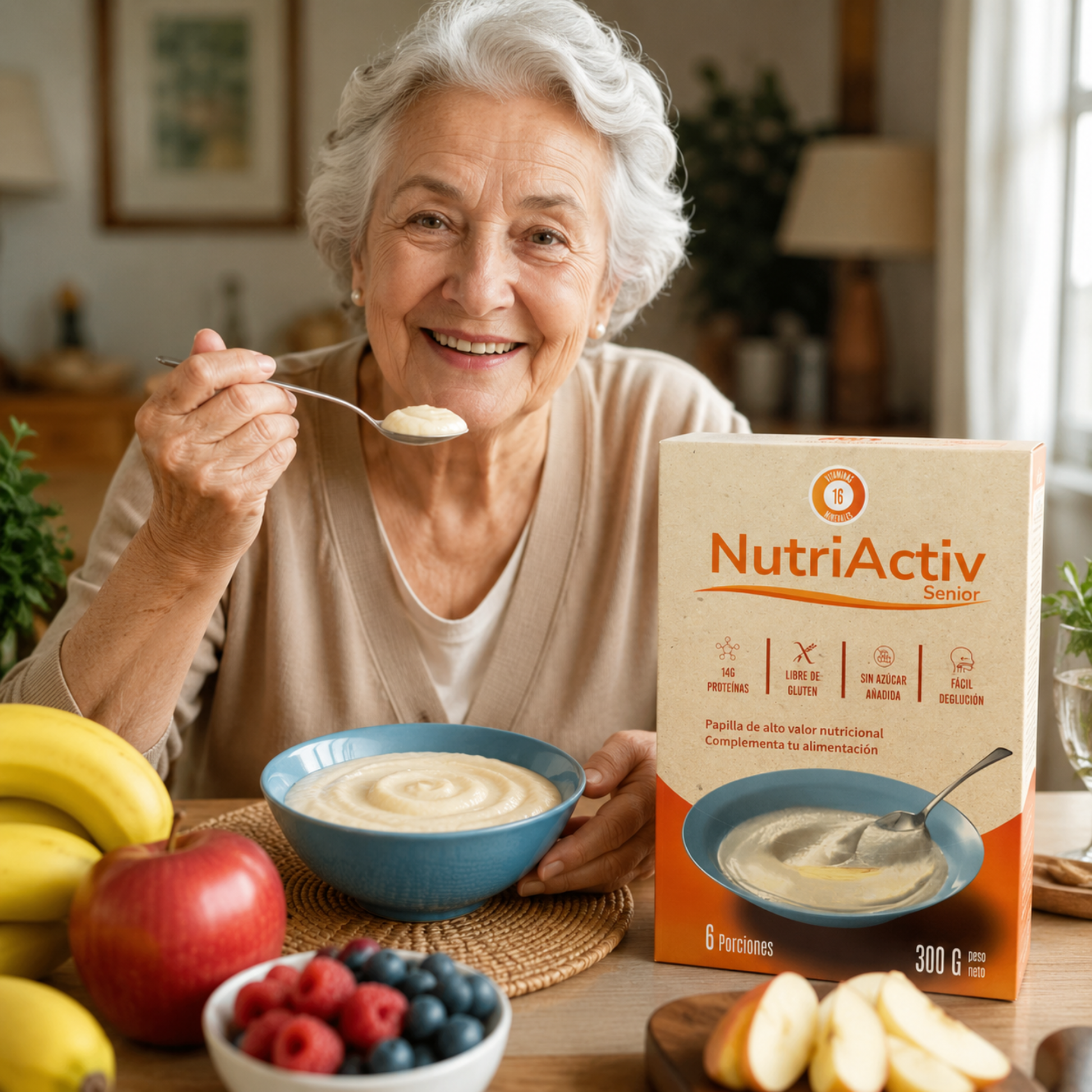 Papilla para Adulto Mayor Nutriactiv Senior 300 g Sabor Plátano