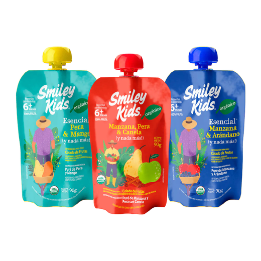 Colado Orgánico de Frutas Smiley Kids 90gr +6m