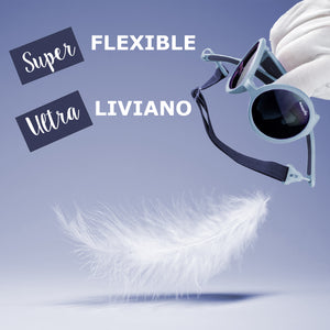 LENTES DE SOL PARA NIÑOS THE HIPPIE  LARGE 2 a 5 AÑOS  AZUL PIEDRA MAUSITO