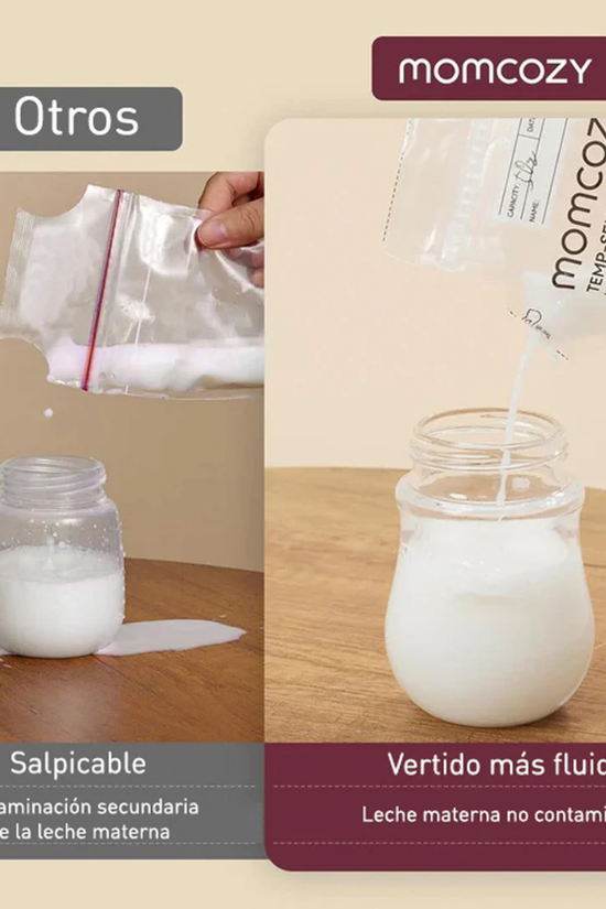 Bolsas Almacenamiento de Leche Materna Momcozy con Boquilla 60 Unidades
