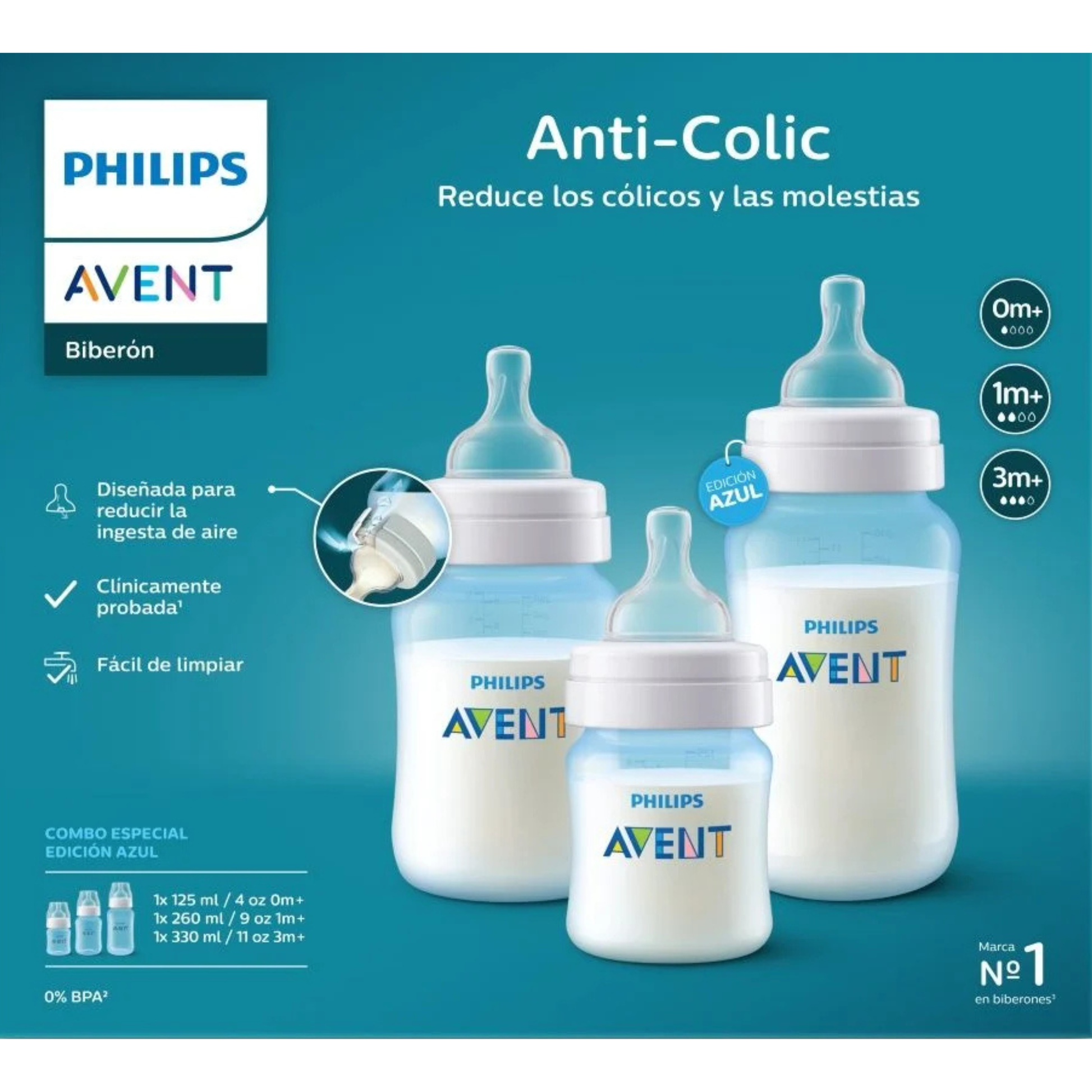 Mamadera Anticólico Avent con Sistema AirFree