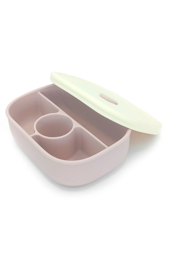 PLATO DE SILICONA ROSA CON TAPA DE BBPRO