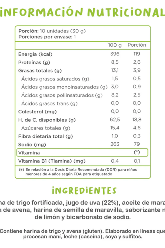 CAJA DE COOKIDS SALUDABLES KUNA LIMÓN 30 GR