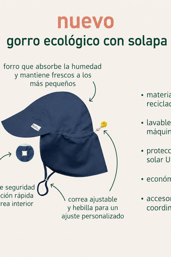 Gorro ecológico con solapa UPF 50+ para bebés Green Sprouts