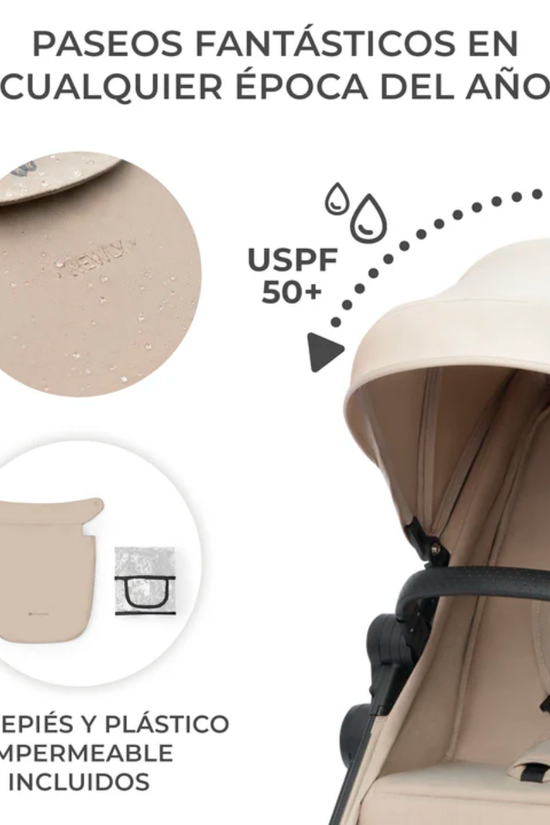 COCHE TRAVEL SYSTEM NEWLY  3 en 1 + BASE ISOFIX BEIGE- KIRDERKRAFT