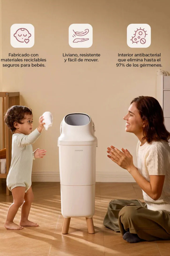 Basurero para Pañales con Antiolor Triple Sello Momcozy