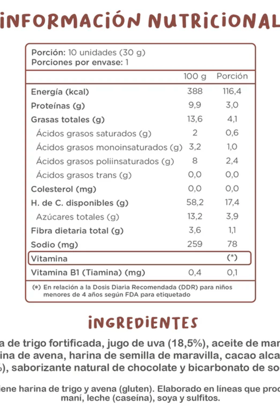CAJA DE COOKIDS SALUDABLES KUNA CACAO 30 GR