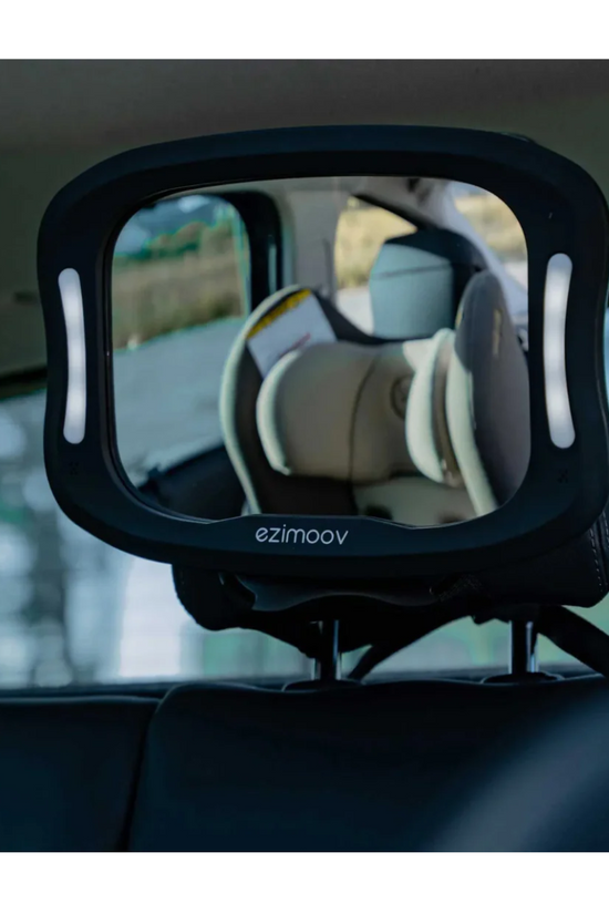 ESPEJO RECTANGULAR DE BEBÉ PARA AUTO CON LUZ LED EZIMOOV