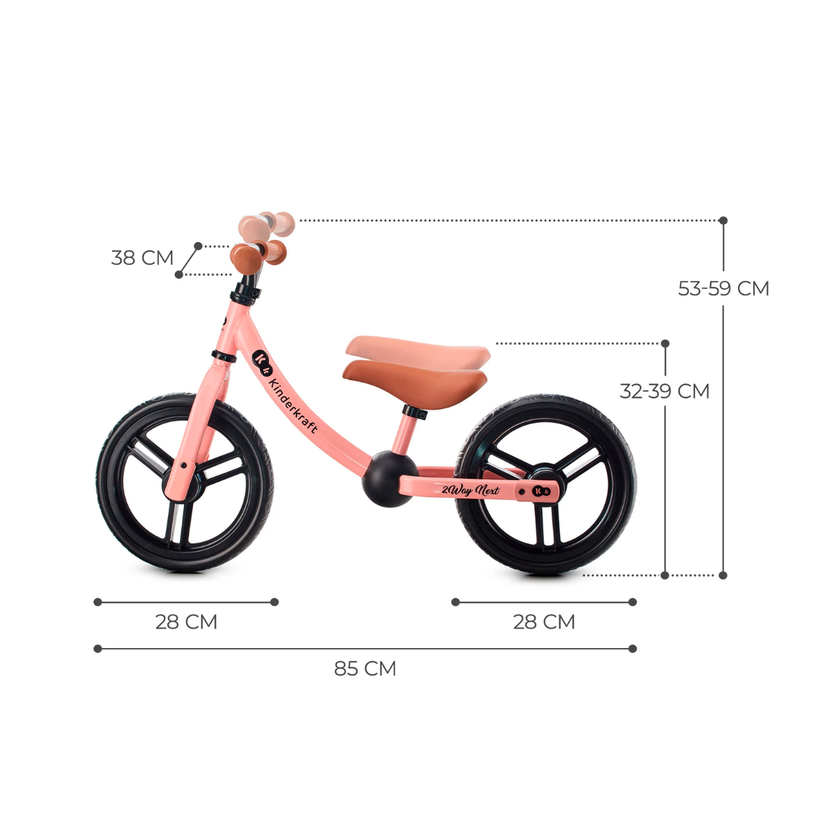 Bicicleta de Balance Kinderkraft 2WAY NEXT Rose Pink