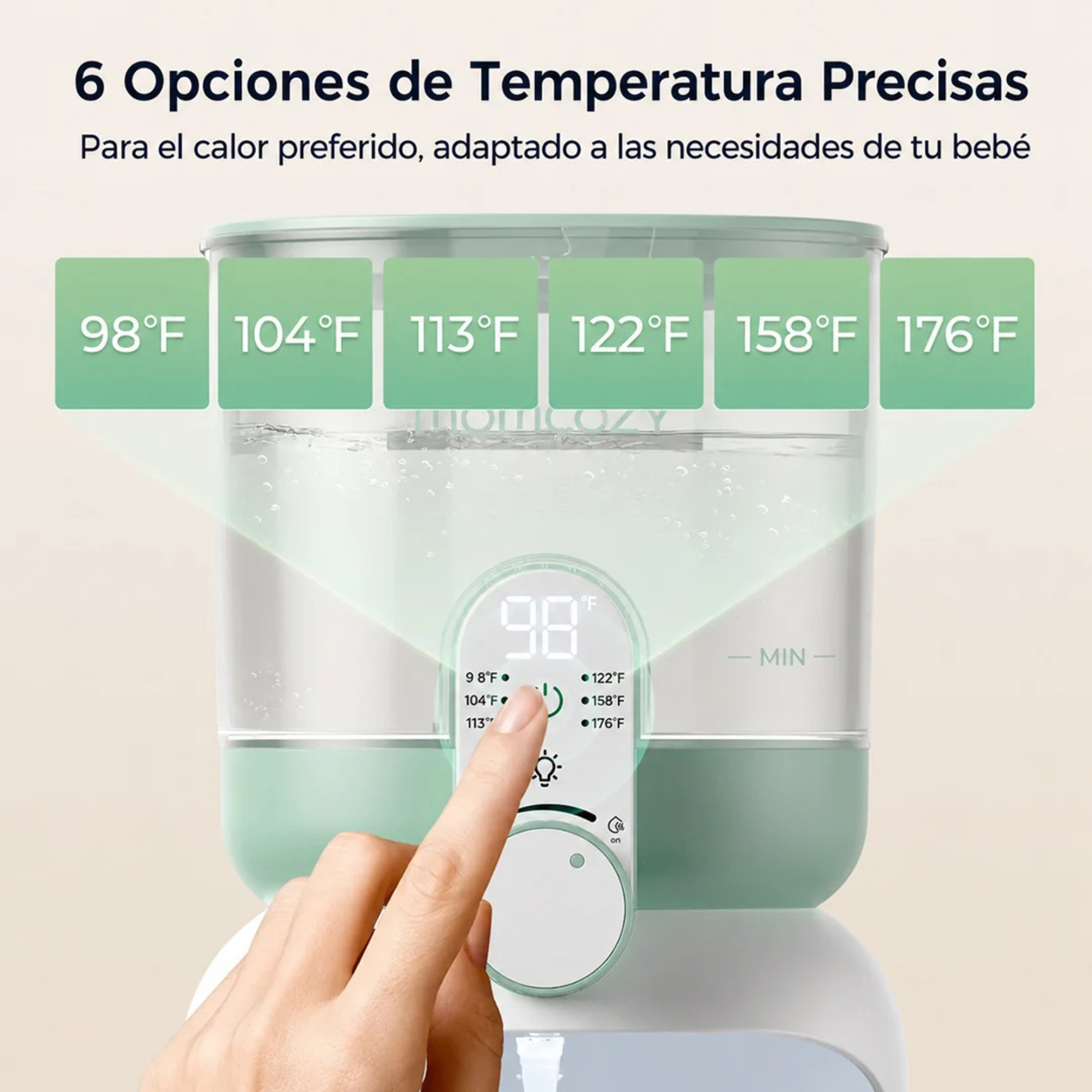Dispensador y Calentador de Agua para Mamadera Momcozy