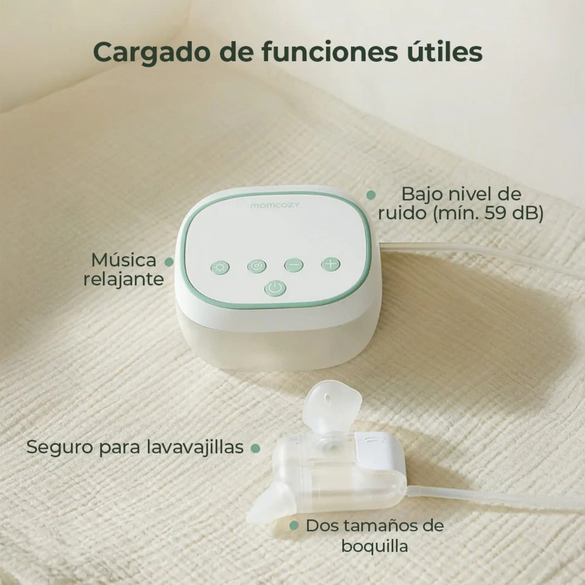 Aspirador Nasal Momcozy BreezyClear Pro Multifuncional 2 en 1 Grado Hospitalario