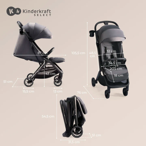 COCHE DE PASEO COMPACTO NUBI  2 GRIS KINDERKRAFT