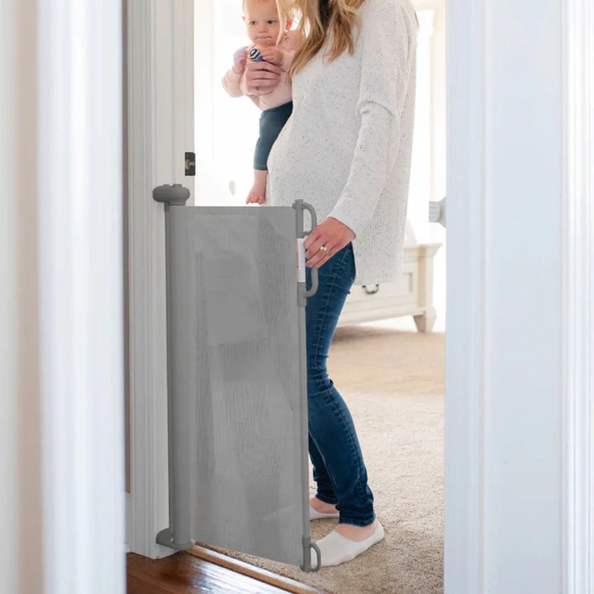 Puerta Retráctil de Seguridad para Bebés Momcozy