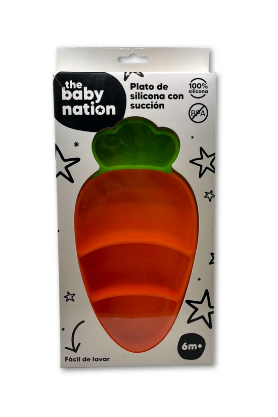 PLATO SILICONA CON SUCCIÓN ZANAHORIA THE BABY NATION
