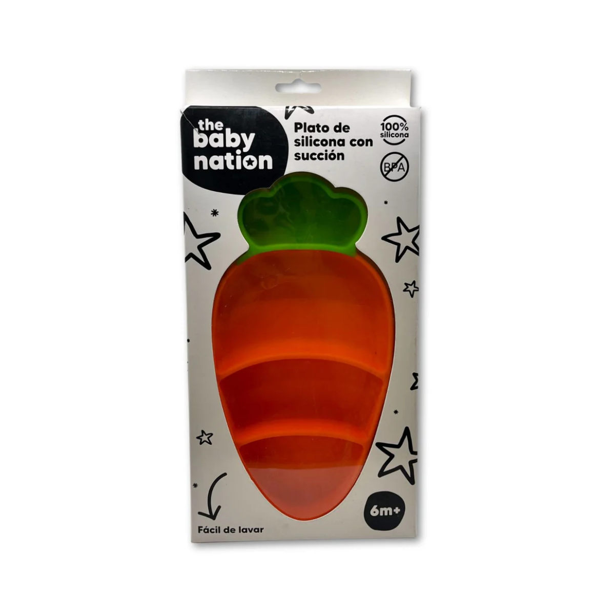 PLATO SILICONA CON SUCCIÓN ZANAHORIA THE BABY NATION