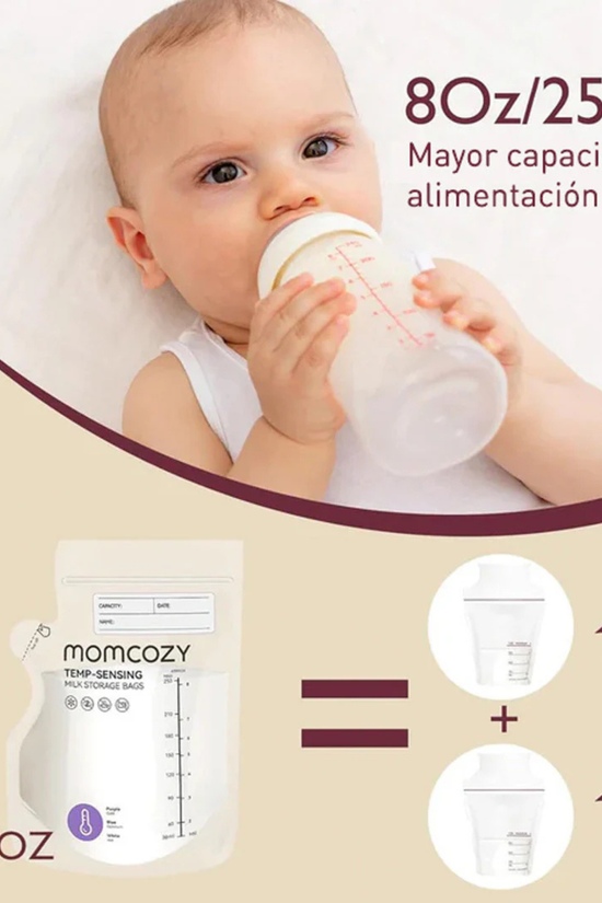 Bolsas Almacenamiento de Leche Materna Momcozy con Boquilla 60 Unidades