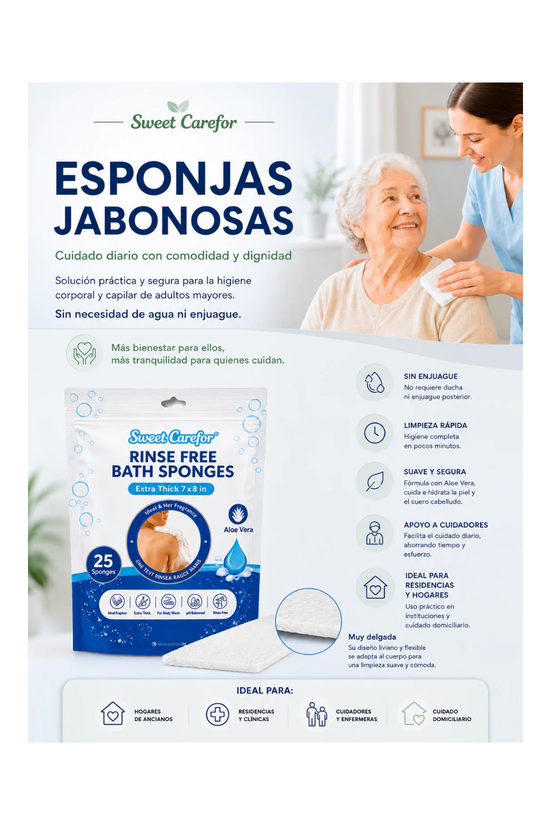 Esponjas Jabonosas Desechable Sweet Carefor 25 U.