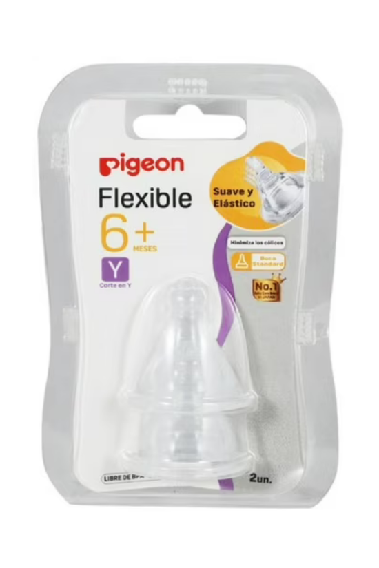 Repuesto Tetina Pigeon Flexible x2 Unidades (Boca Standard)