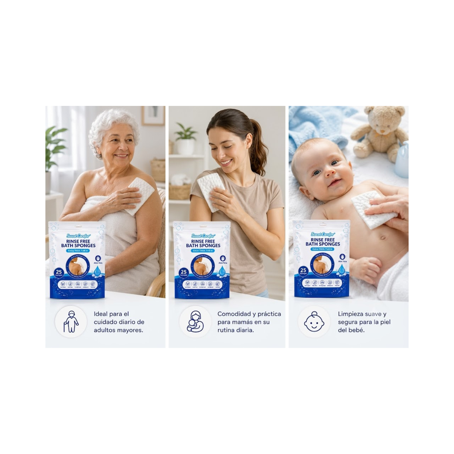 Esponjas Jabonosas Desechable Sweet Carefor 25 U.