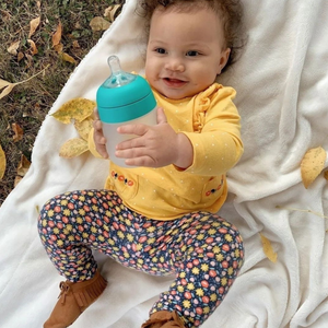 Mamadera de Silicona Anticólico Nanobebé Flexy 270 ml Turquesa