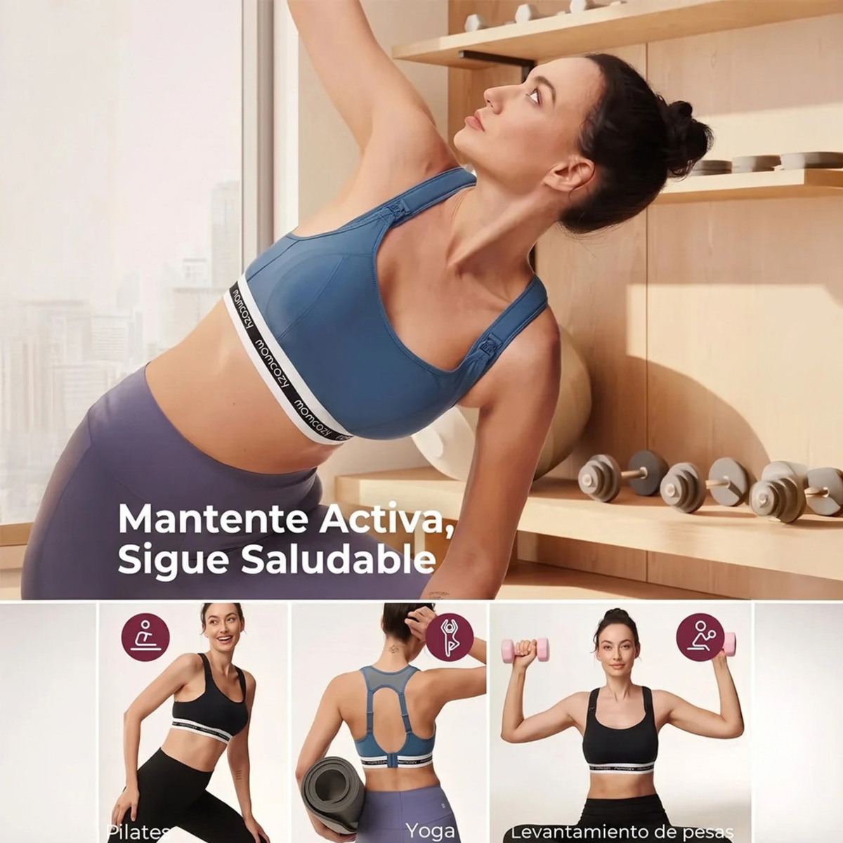 Sostén Deportivo de Lactancia Momcozy Azul