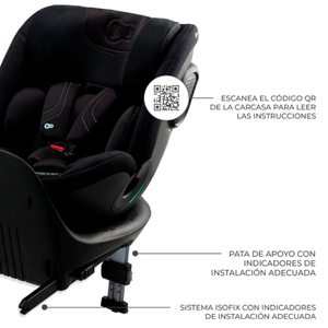 SILLA DE AUTO CONVERTIBLE XRIDER  XRIDER 2 i-SIZE BLACK  -  KINDERKRFT