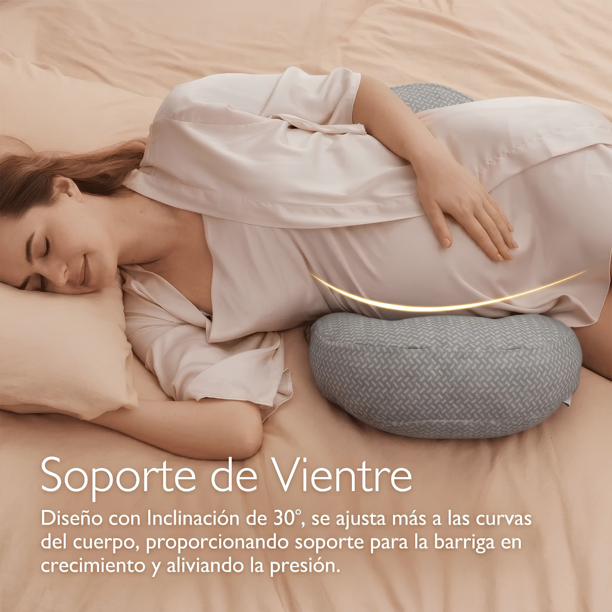 Almohada de Embarazo Cuña con apoyo lateral Momcozy