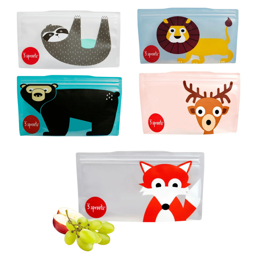 Bolsas Reutilizables 3 Sprouts Para Snack x2 Unidades