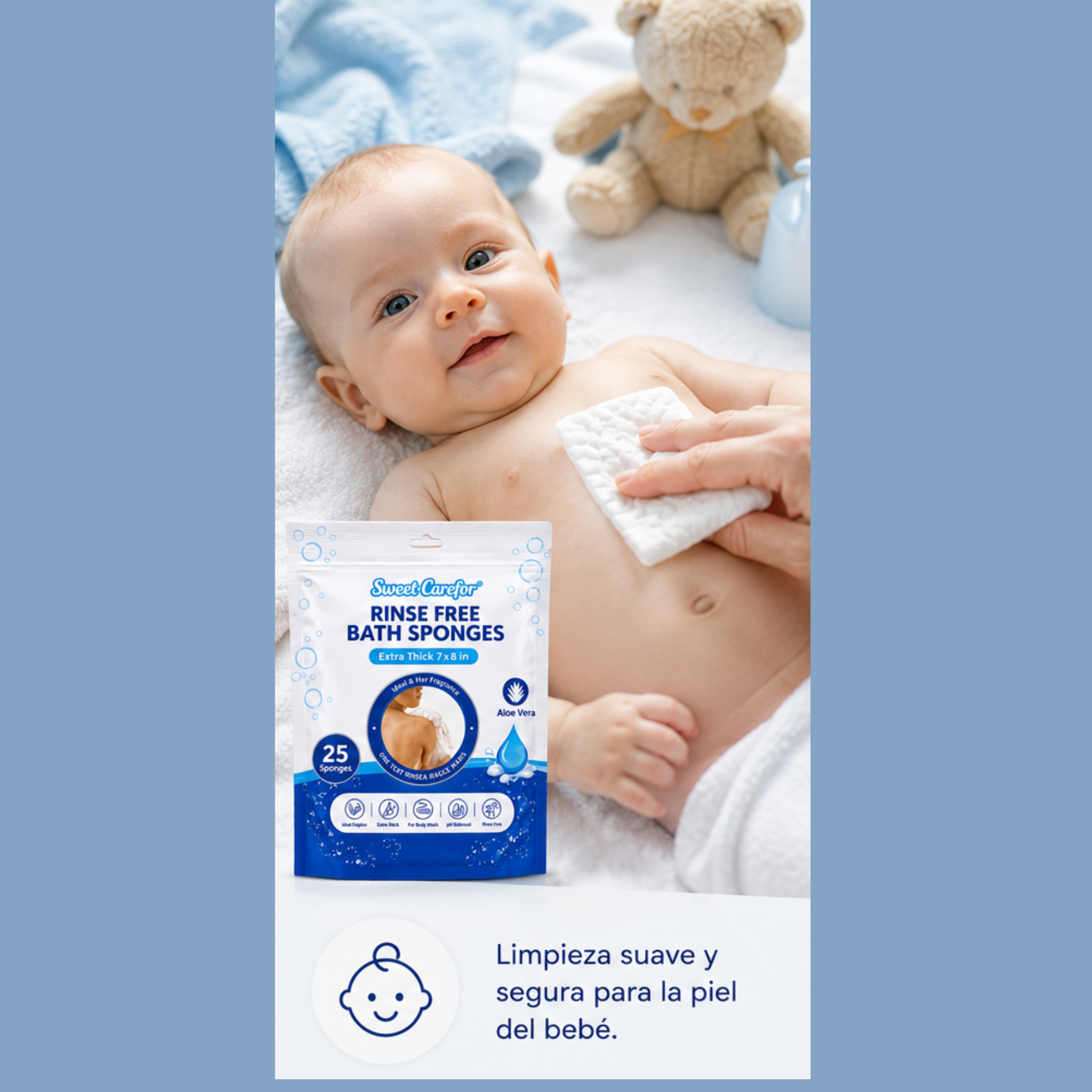 Esponjas Jabonosas Desechable Sweet Carefor 25 U.