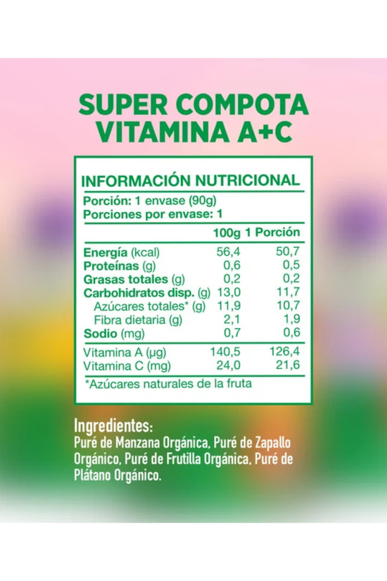 Super Puré Orgánico AMA Vitamina A + C 90 Gr.