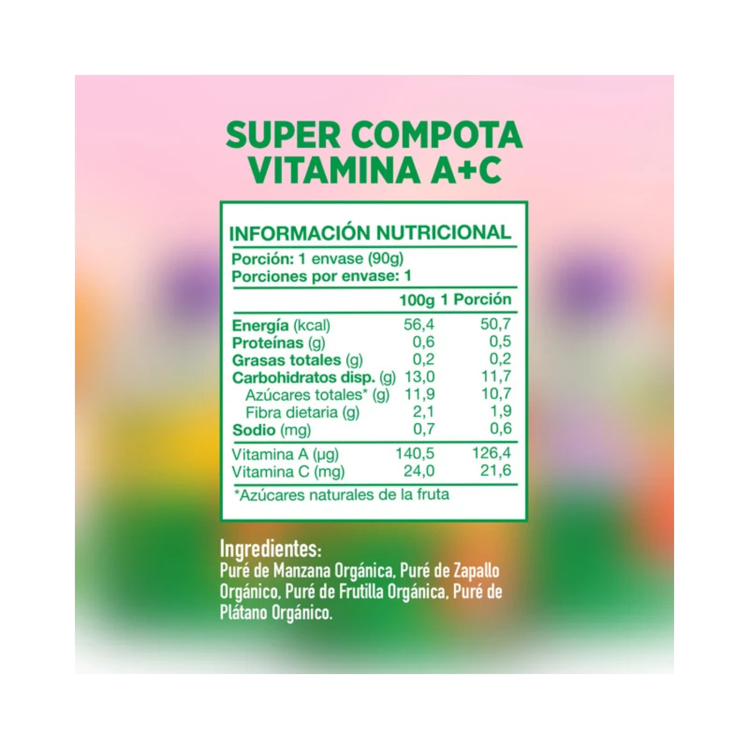 Super Puré Orgánico AMA Vitamina A + C 90 Gr.