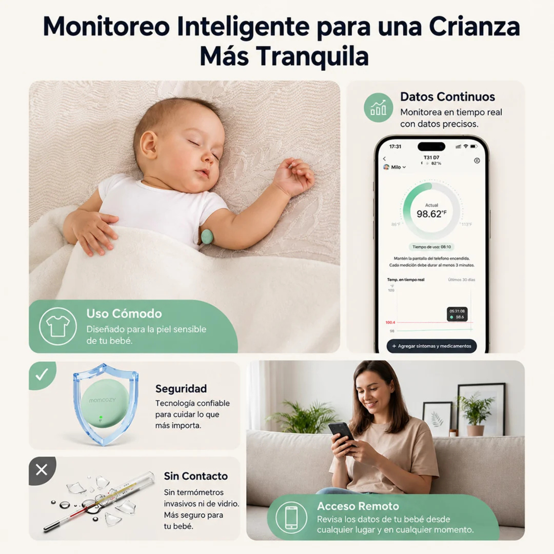 Termómetro Continuo Momcozy para Bebé