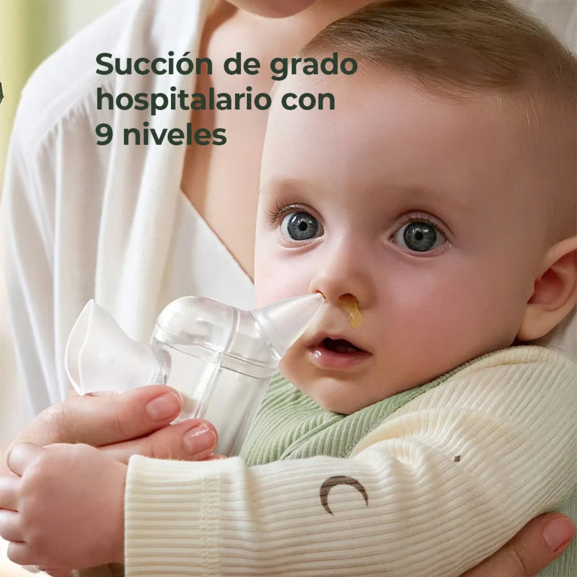 Aspirador Nasal Momcozy BreezyClear Pro Multifuncional 2 en 1 Grado Hospitalario