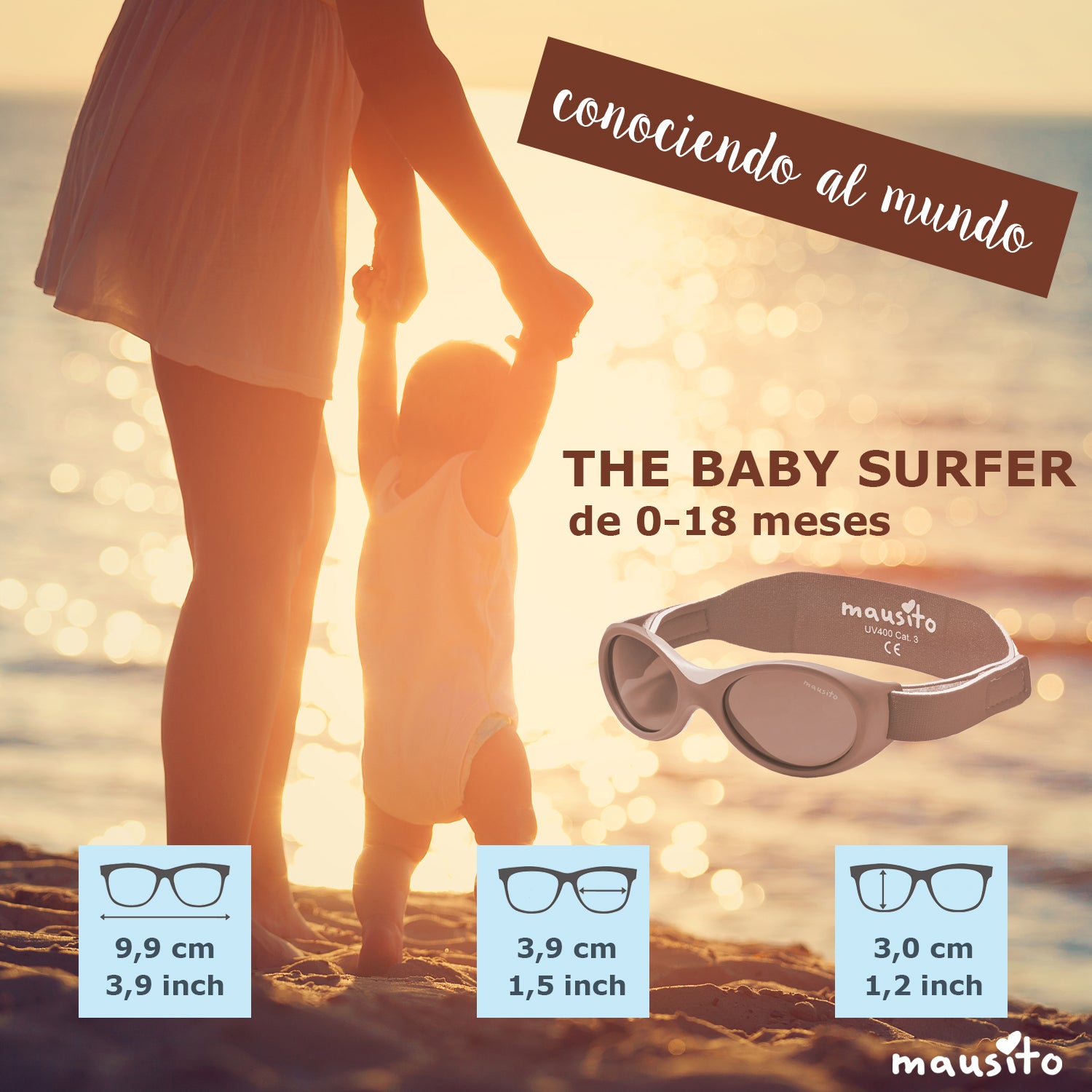 LENTES INFANTILES BABY SURFER  0 A 18 MESES TURQUESA - MAUSITO