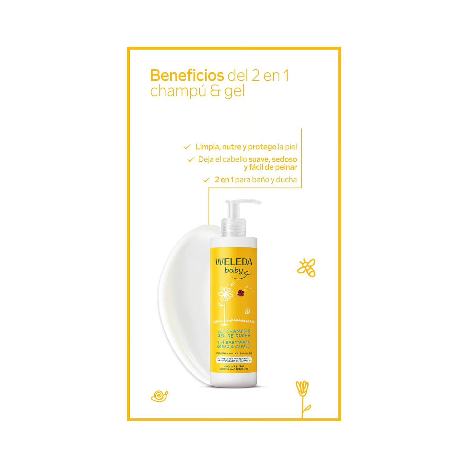 Shampoo Y Gel De Ducha Caléndula Weleda 400 ML