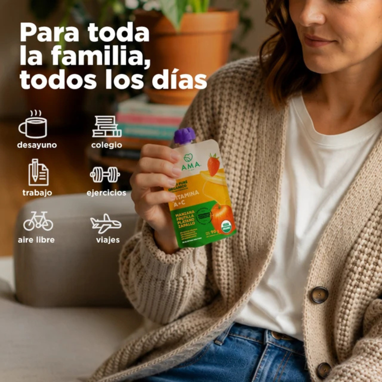 Super Puré Orgánico AMA Vitamina A + C 90 Gr.