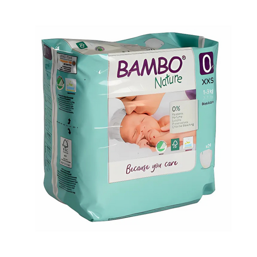PAÑAL ECO FRIENDLY BAMBO NATURE TALLA 0 XXS 24 U
