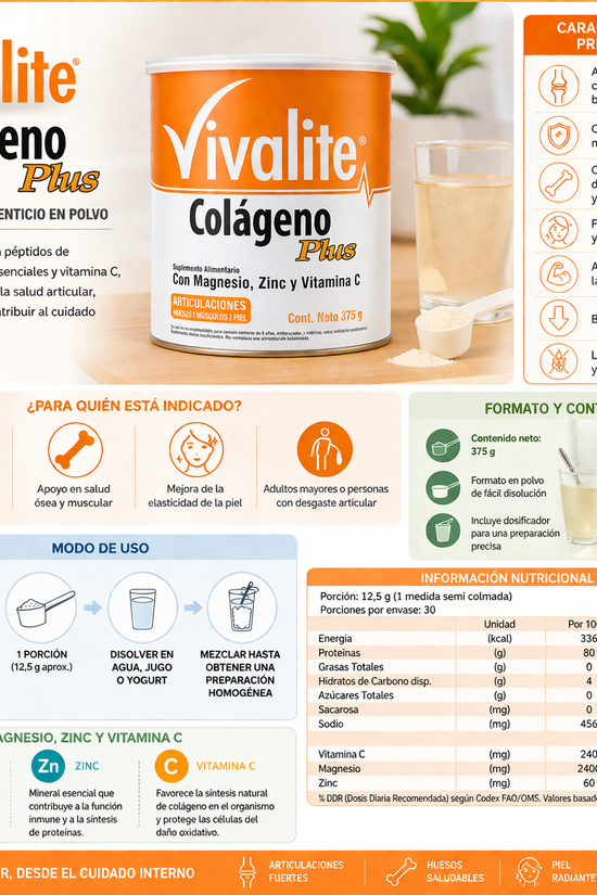 Vivalite Colágeno Plus 375gr