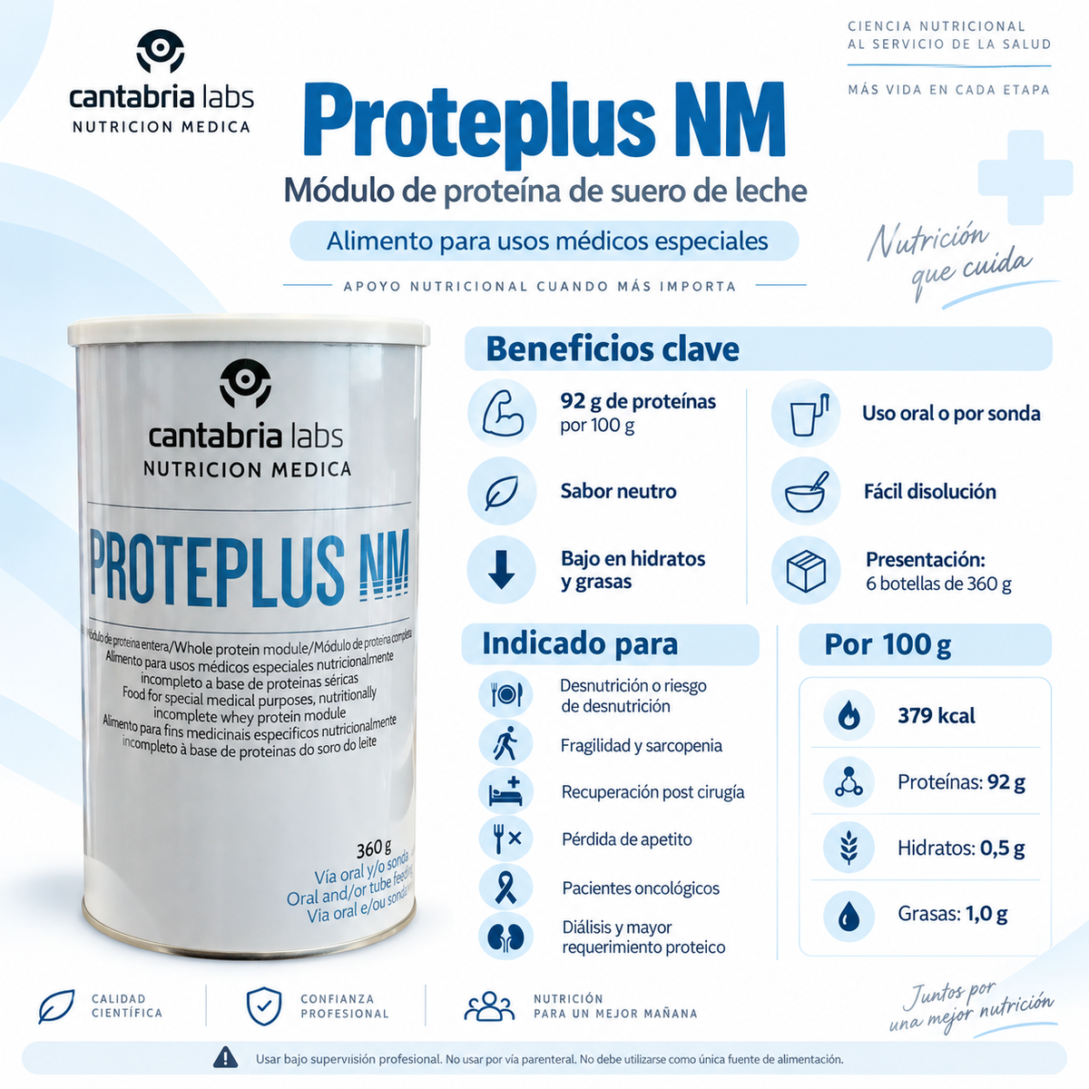 Cantabria Labs proteplus NM módulo proteico entera de lactosuero 360 gr