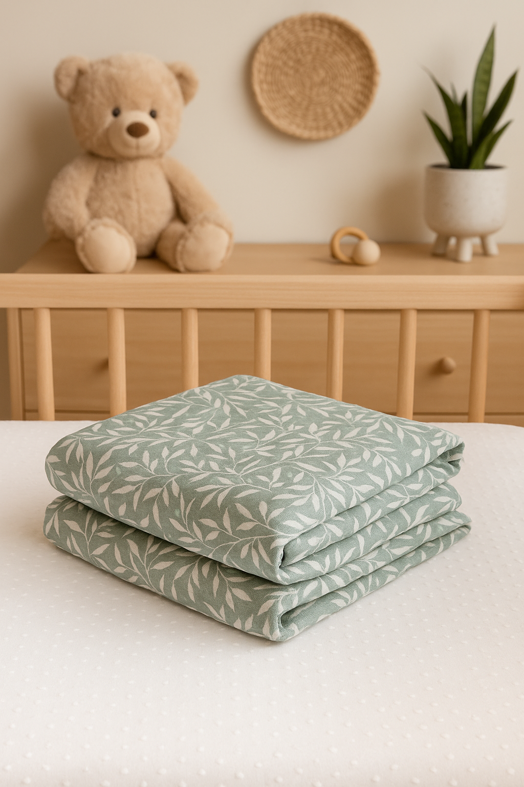 TUTO MUSELINA BAMBÚ FLORES BLANCAS 60 x 60 CM - BE HAPPY BE GREEN