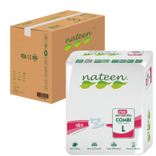 PAÑAL ADULTO NATEEN POR CAJA COMBI PLUS TALLA L 80 U