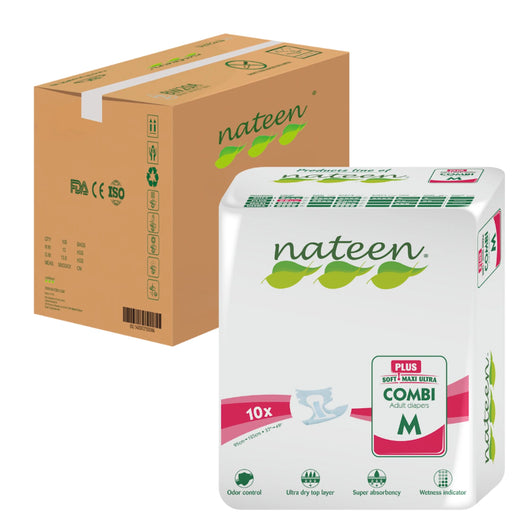 PAÑAL ADULTO NATEEN POR CAJA COMBI PLUS TALLA M 80 U