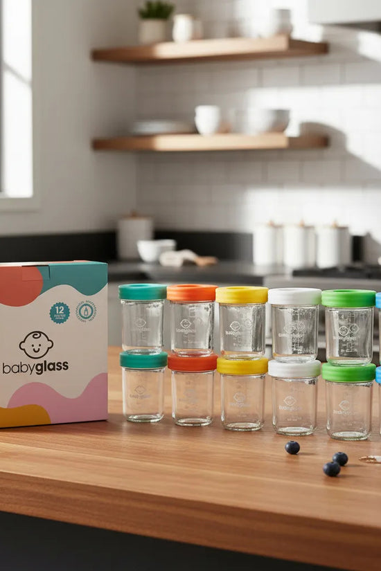 Babyglass 12 Contenedores De Vidrio 240 ml Bebé Colores