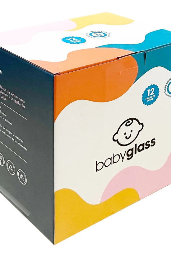 Babyglass 12 Contenedores De Vidrio 240 ml Bebé Colores
