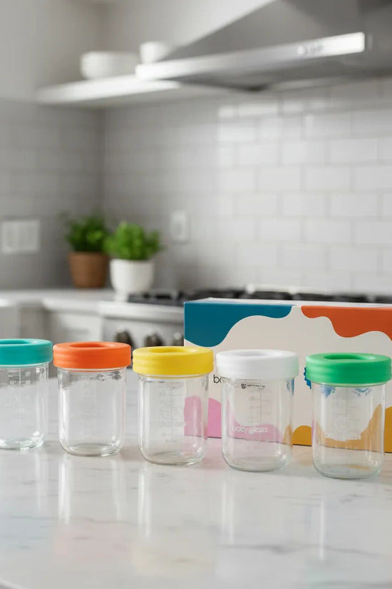 Babyglass 12 Contenedores De Vidrio 240 ml Bebé Colores