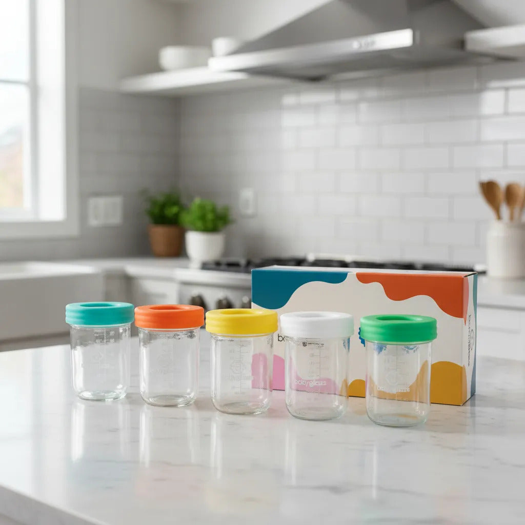 Babyglass 12 Contenedores De Vidrio 240 ml Bebé Colores