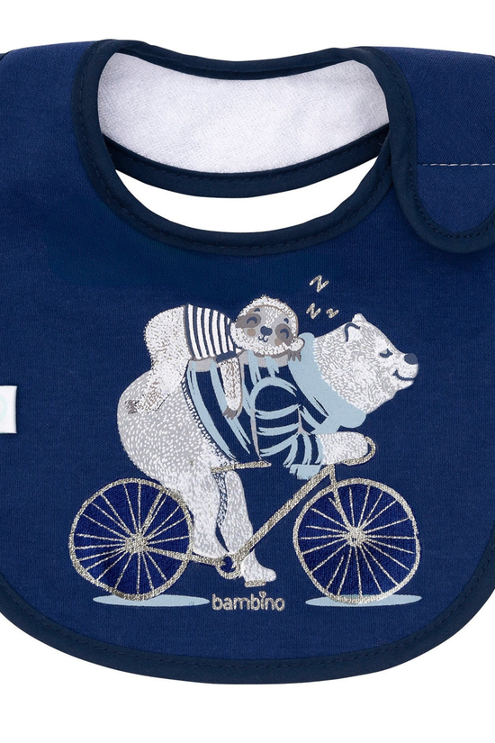 Babero de Toalla Bambino Azul Oso